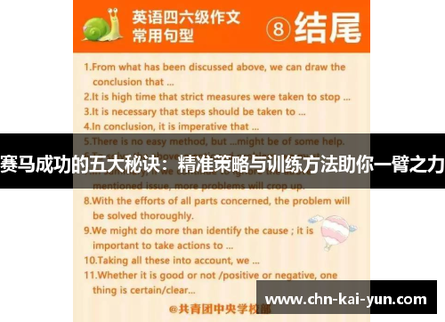 赛马成功的五大秘诀：精准策略与训练方法助你一臂之力
